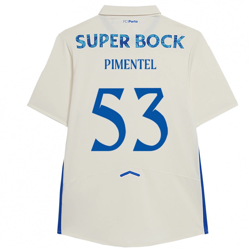 Danxen Kvinnor Eric Pimentel #53 Vit Blå Tredjesatsen Matchtröjor 2025/26 Tröjor T-Tröja