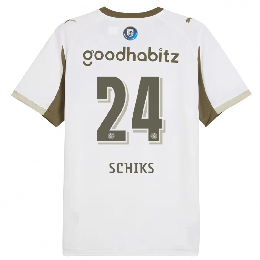 Danxen Kvinnor Niek Schiks #24 Vit Grå Tredjesatsen Matchtröjor 2025/26 Tröjor T-Tröja