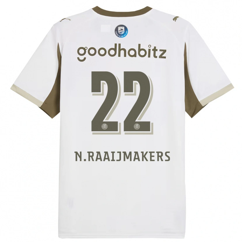 Danxen Kvinnor Niels Raaijmakers #22 Vit Grå Tredjesatsen Matchtröjor 2025/26 Tröjor T-Tröja