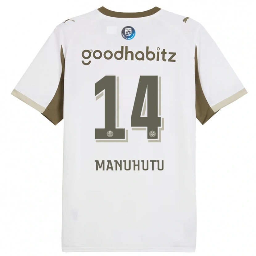 Danxen Kvinnor Rivas Manuhutu #14 Vit Grå Tredjesatsen Matchtröjor 2025/26 Tröjor T-Tröja