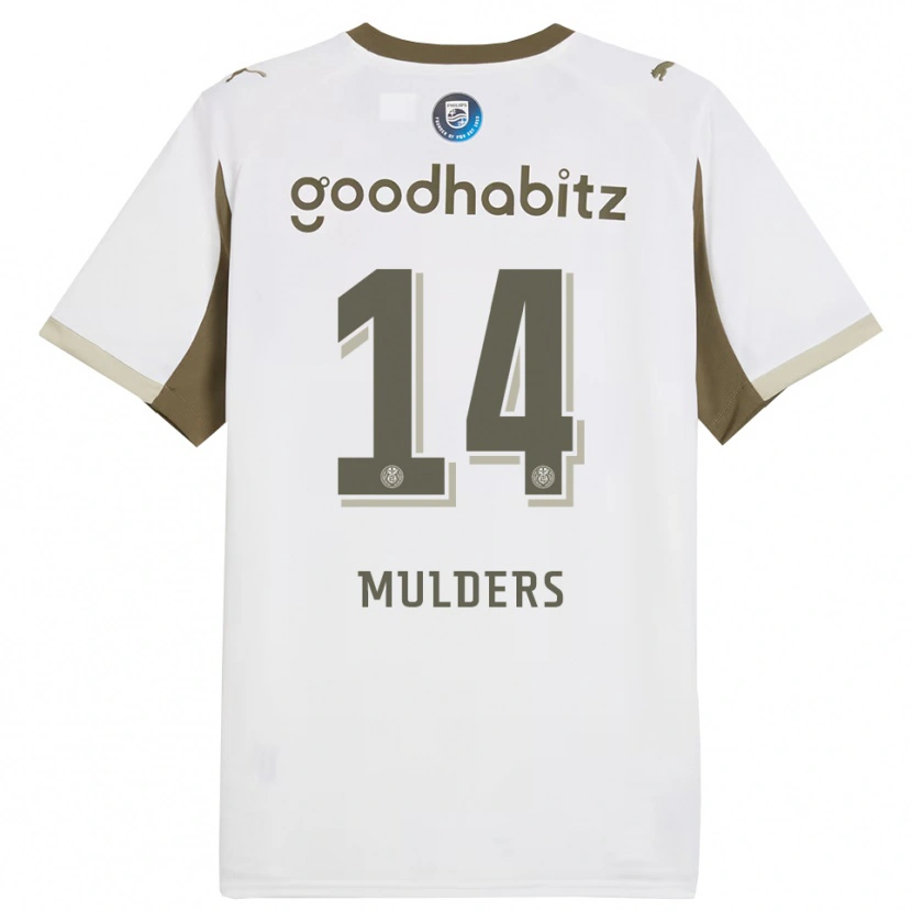 Danxen Kvinnor Boet Mulders #14 Vit Grå Tredjesatsen Matchtröjor 2025/26 Tröjor T-Tröja