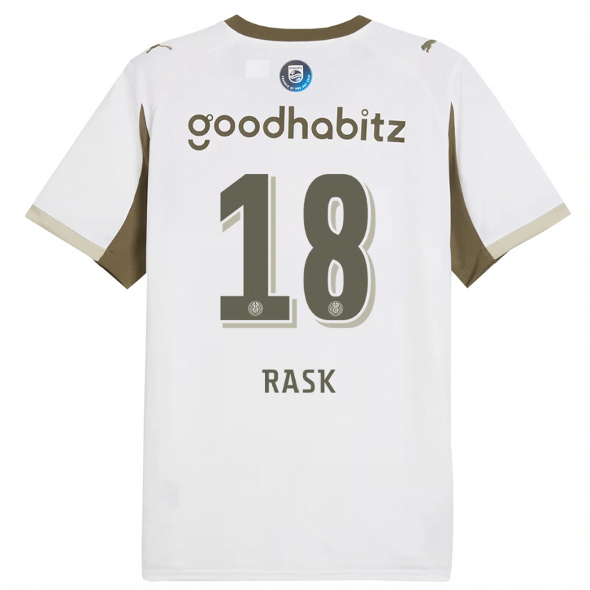 Danxen Kvinnor Caroline Rask #18 Vit Grå Tredjesatsen Matchtröjor 2025/26 Tröjor T-Tröja