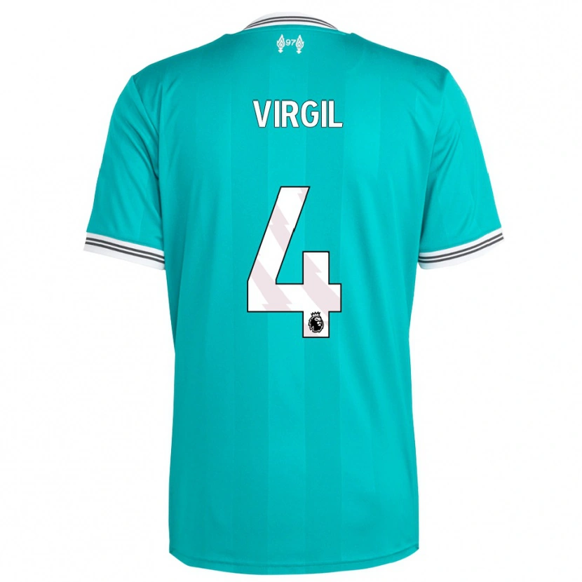 Danxen Kvinnor Virgil Van Dijk #4 Grön Vit Tredjesatsen Matchtröjor 2025/26 Tröjor T-Tröja
