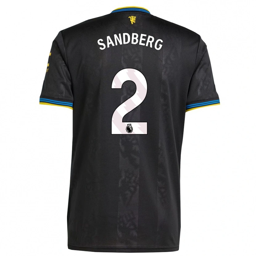Danxen Kvinnor Anna Sandberg #2 Svart Gul Blå Tredjesatsen Matchtröjor 2025/26 Tröjor T-Tröja