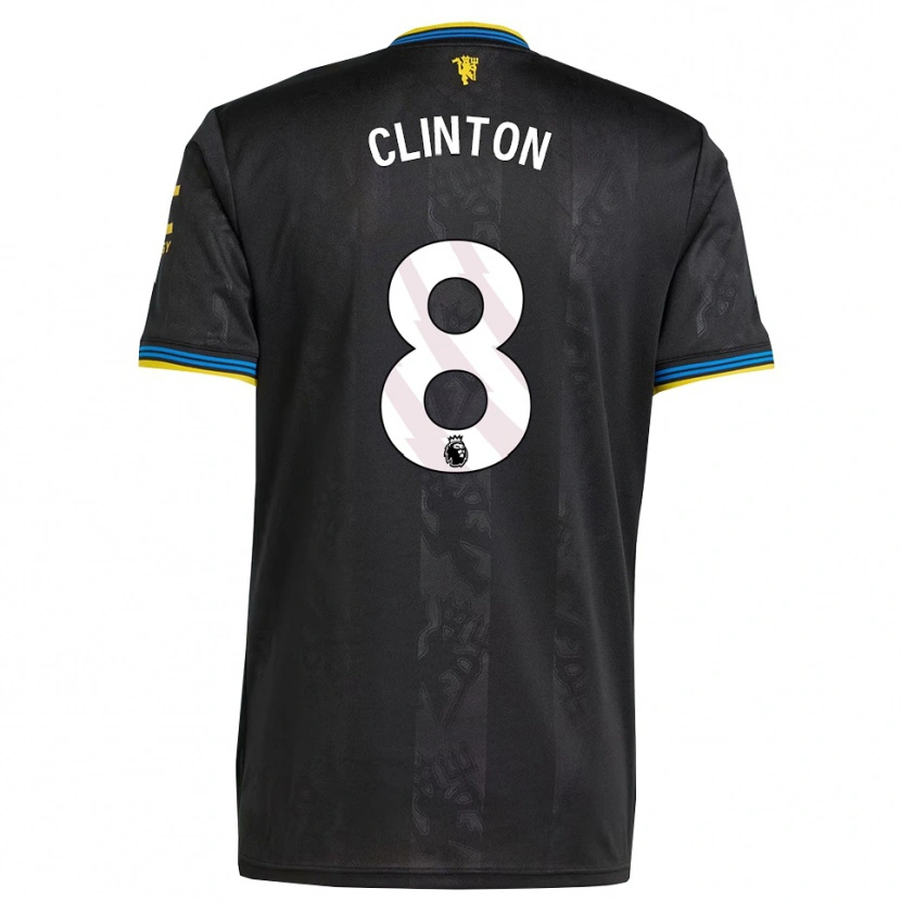 Danxen Kvinnor Grace Clinton #8 Svart Gul Blå Tredjesatsen Matchtröjor 2025/26 Tröjor T-Tröja