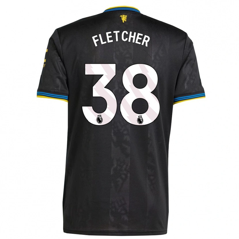 Danxen Kvinnor Jack Fletcher #38 Svart Gul Blå Tredjesatsen Matchtröjor 2025/26 Tröjor T-Tröja
