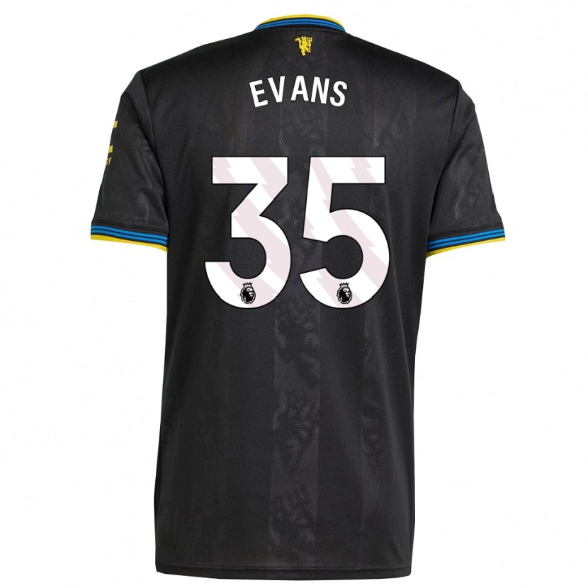 Danxen Kvinnor Jonny Evans #35 Svart Gul Blå Tredjesatsen Matchtröjor 2025/26 Tröjor T-Tröja