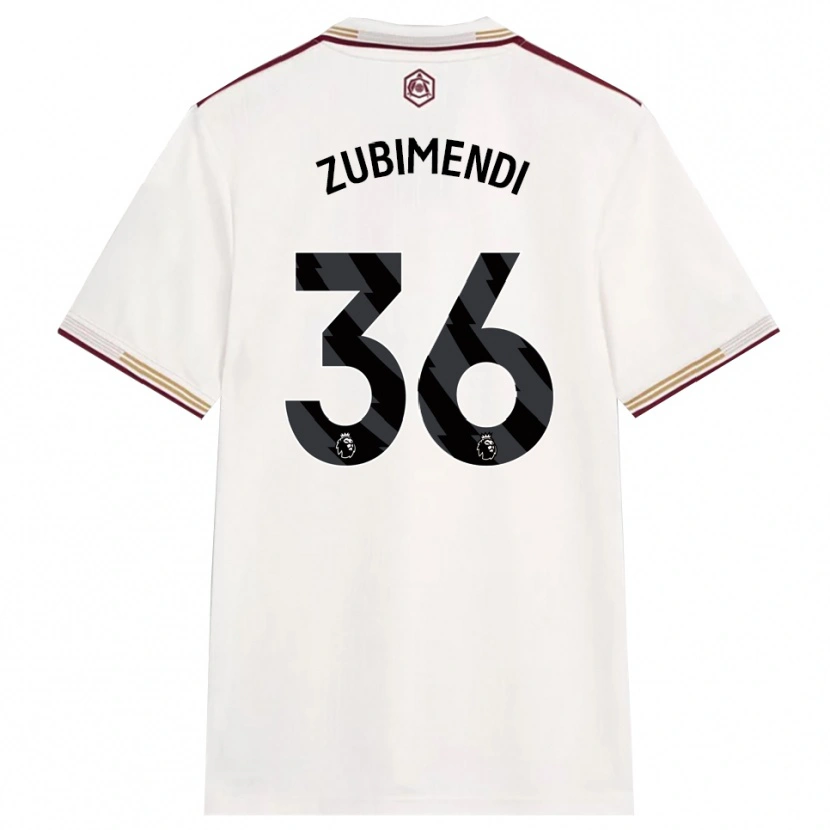 Danxen Kvinnor Martín Zubimendi #36 Benvit Vinröd Tredjesatsen Matchtröjor 2025/26 Tröjor T-Tröja