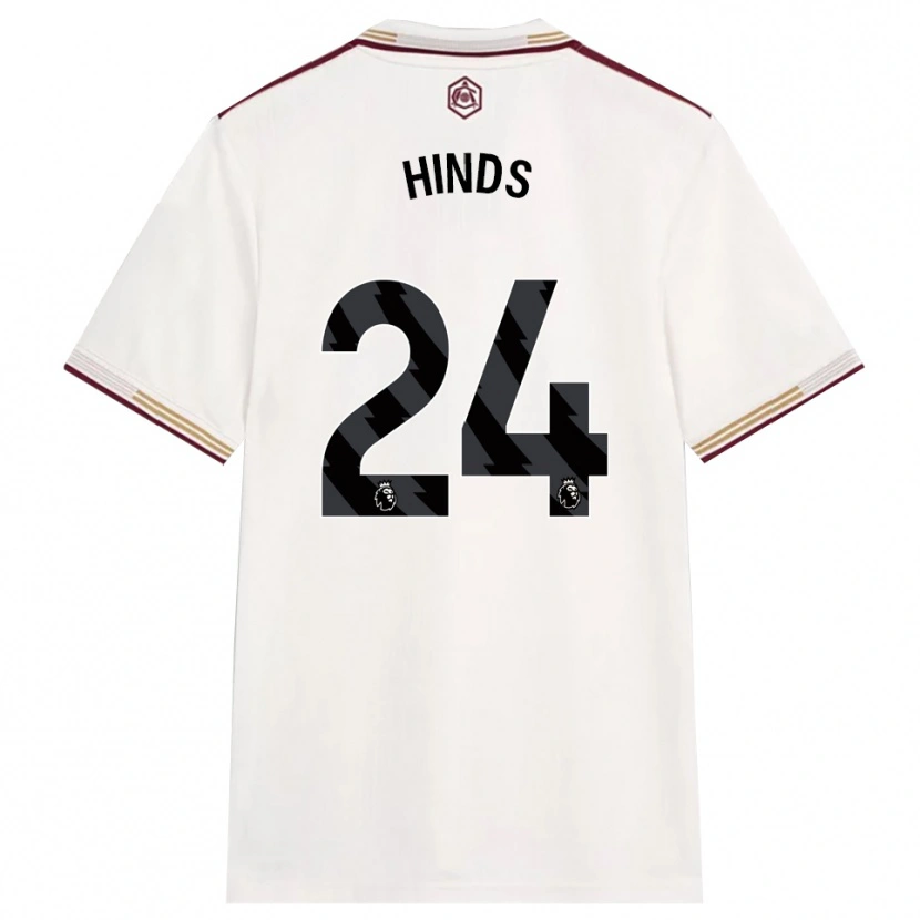 Danxen Kvinnor Taylor Hinds #24 Benvit Vinröd Tredjesatsen Matchtröjor 2025/26 Tröjor T-Tröja