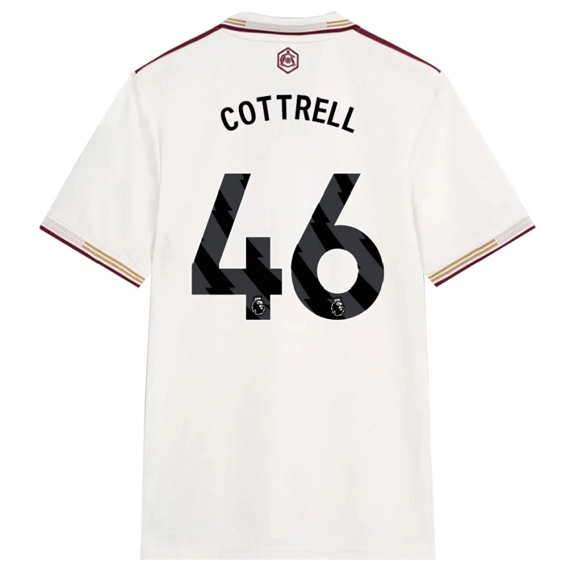 Danxen Kvinnor Ben Cottrell #46 Benvit Vinröd Tredjesatsen Matchtröjor 2025/26 Tröjor T-Tröja