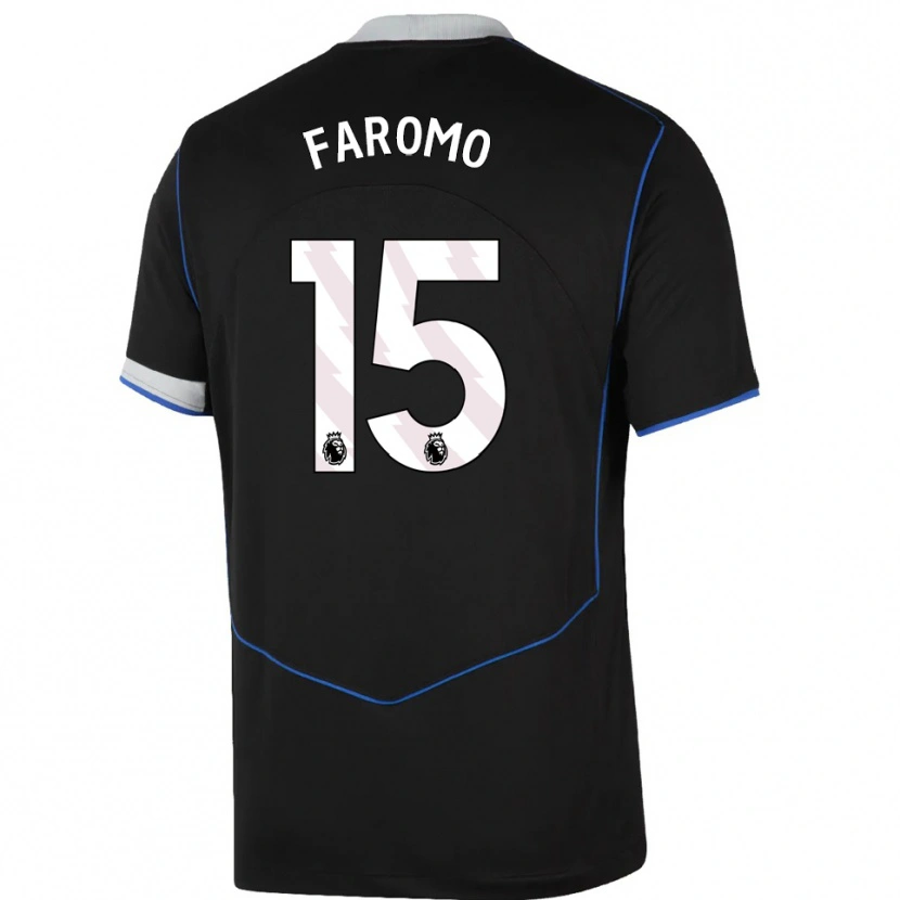Danxen Kvinnor Trey Faromo #15 Svart Blå Silver Tredjesatsen Matchtröjor 2025/26 Tröjor T-Tröja