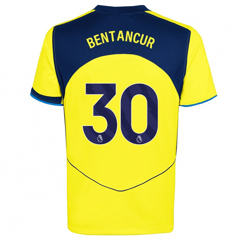 Danxen Kvinnor Rodrigo Bentancur #30 Gul Marinblå Tredjesatsen Matchtröjor 2025/26 Tröjor T-Tröja