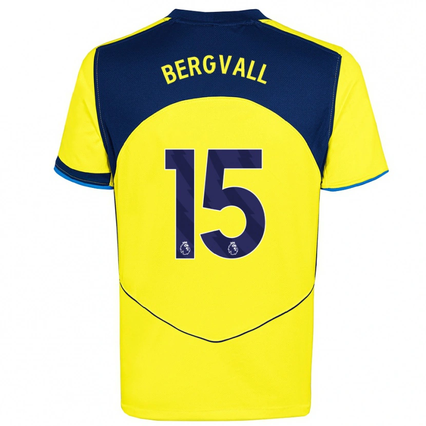 Danxen Kvinnor Lucas Bergvall #15 Gul Marinblå Tredjesatsen Matchtröjor 2025/26 Tröjor T-Tröja