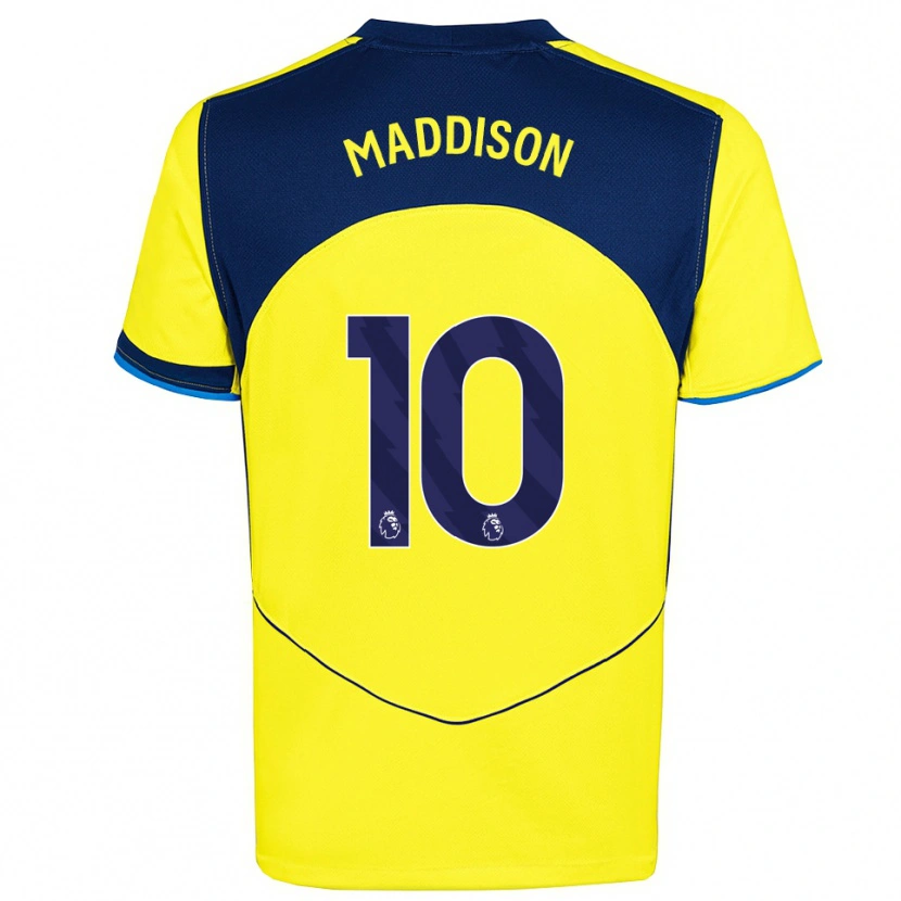 Danxen Kvinnor James Maddison #10 Gul Marinblå Tredjesatsen Matchtröjor 2025/26 Tröjor T-Tröja