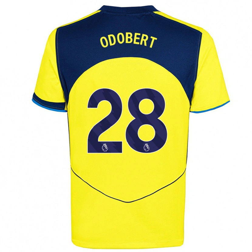 Danxen Kvinnor Wilson Odobert #28 Gul Marinblå Tredjesatsen Matchtröjor 2025/26 Tröjor T-Tröja