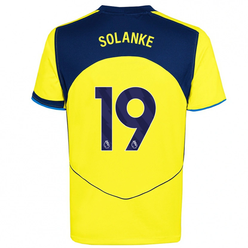 Danxen Kvinnor Dominic Solanke #19 Gul Marinblå Tredjesatsen Matchtröjor 2025/26 Tröjor T-Tröja