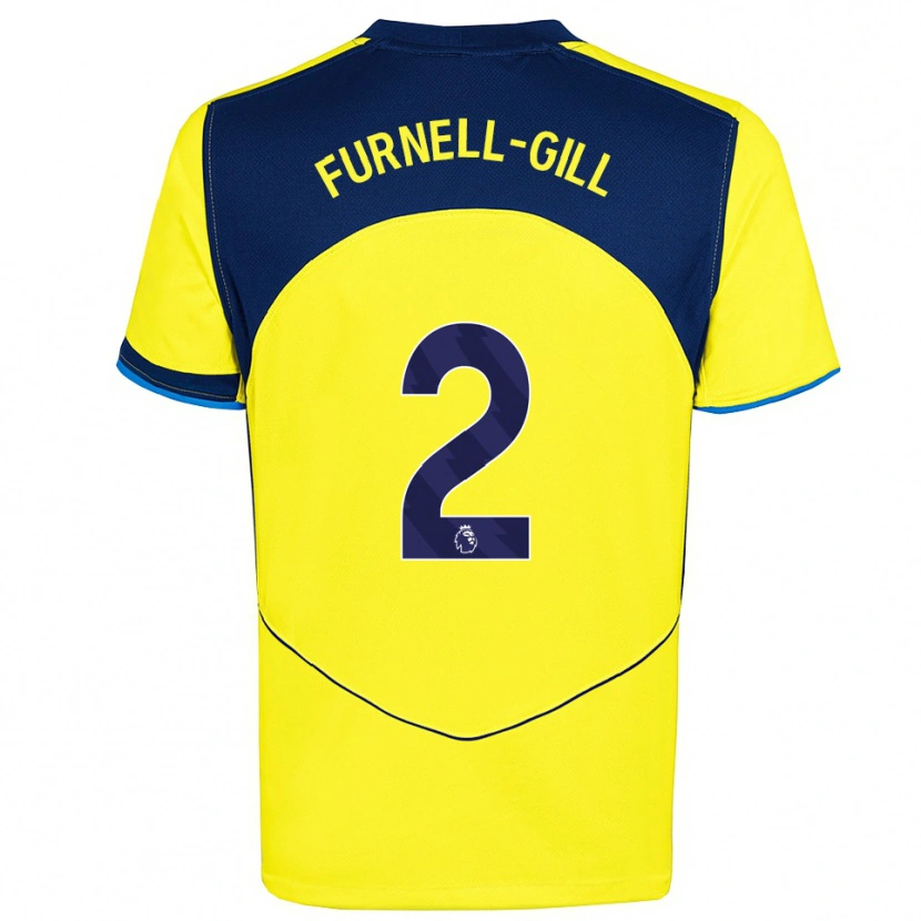 Danxen Kvinnor Luca Furnell-Gill #2 Gul Marinblå Tredjesatsen Matchtröjor 2025/26 Tröjor T-Tröja