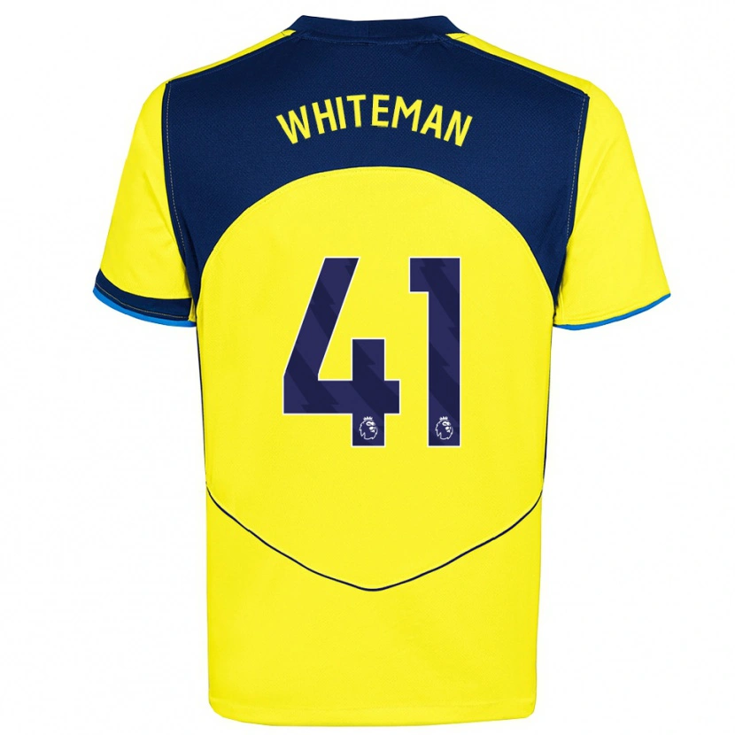 Danxen Kvinnor Alfie Whiteman #41 Gul Marinblå Tredjesatsen Matchtröjor 2025/26 Tröjor T-Tröja
