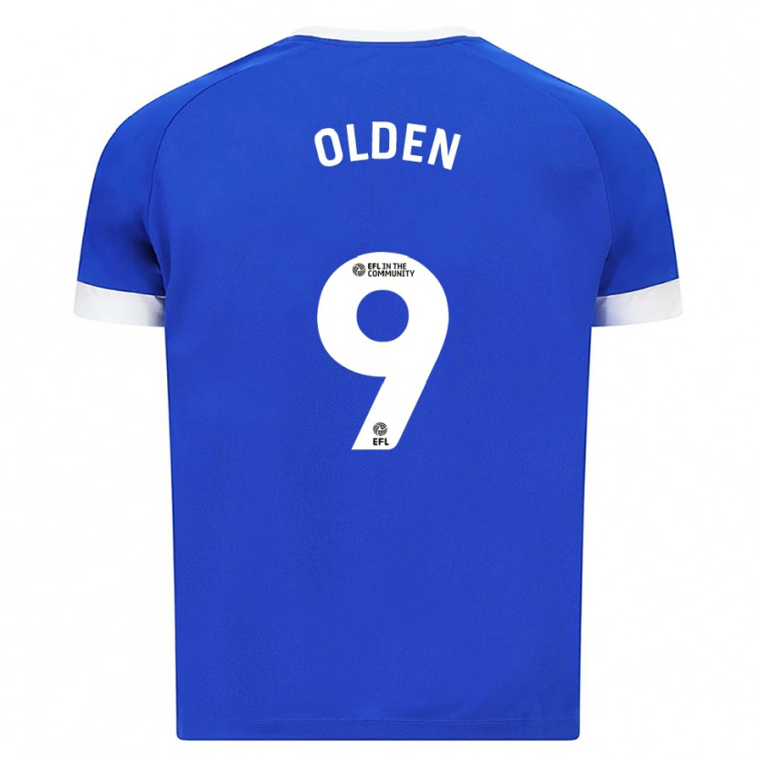 Danxen Barn Mackenzie Olden #9 Blå Vit Hemmatröja Matchtröjor 2025/26 Tröjor T-Tröja