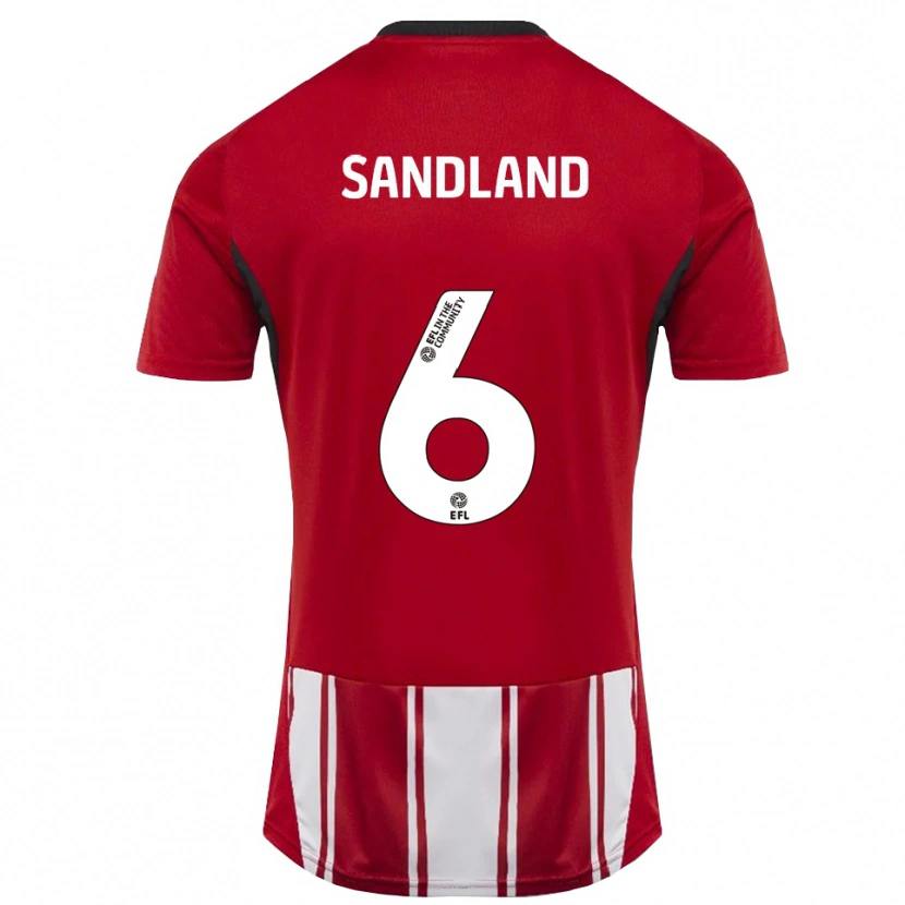Danxen Barn Jessica Sandland #6 Röd Vit Svart Hemmatröja Matchtröjor 2025/26 Tröjor T-Tröja