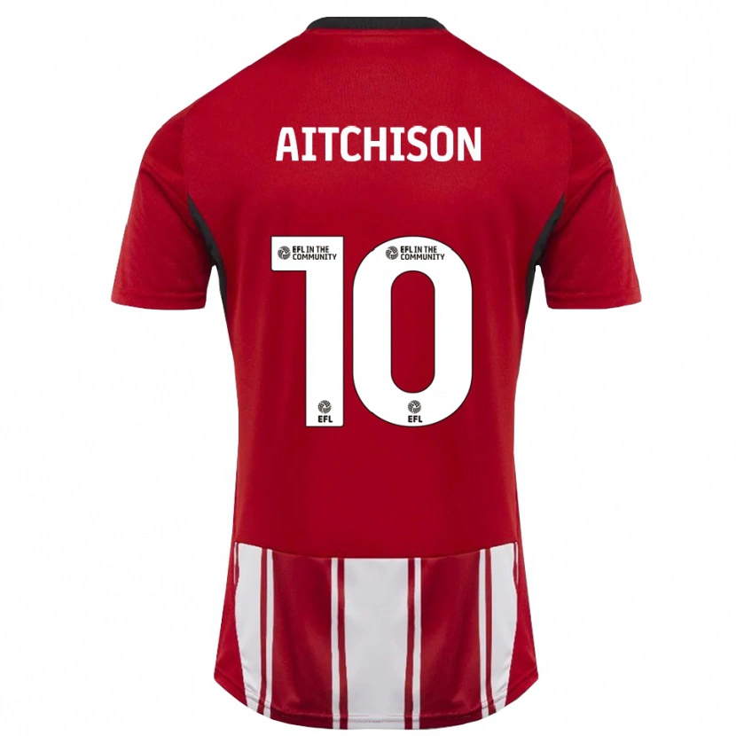 Danxen Barn Jack Aitchison #10 Röd Vit Svart Hemmatröja Matchtröjor 2025/26 Tröjor T-Tröja