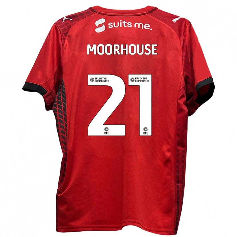 Danxen Barn Jack Moorhouse #21 Röd Svart Hemmatröja Matchtröjor 2025/26 Tröjor T-Tröja