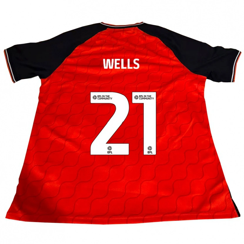 Danxen Barn Nahki Wells #21 Orange Svart Vit Hemmatröja Matchtröjor 2025/26 Tröjor T-Tröja
