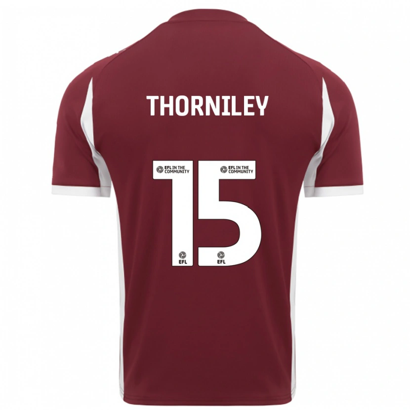 Danxen Barn Jordan Thorniley #15 Vinröd Vit Hemmatröja Matchtröjor 2025/26 Tröjor T-Tröja
