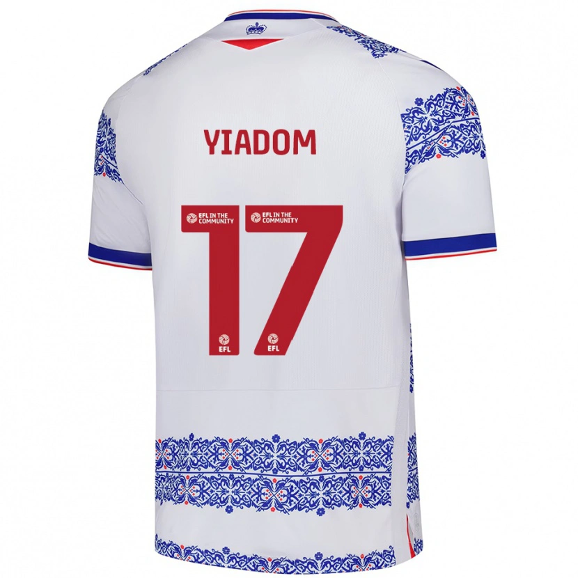 Danxen Barn Andy Yiadom #17 Vit Blå Hemmatröja Matchtröjor 2025/26 Tröjor T-Tröja