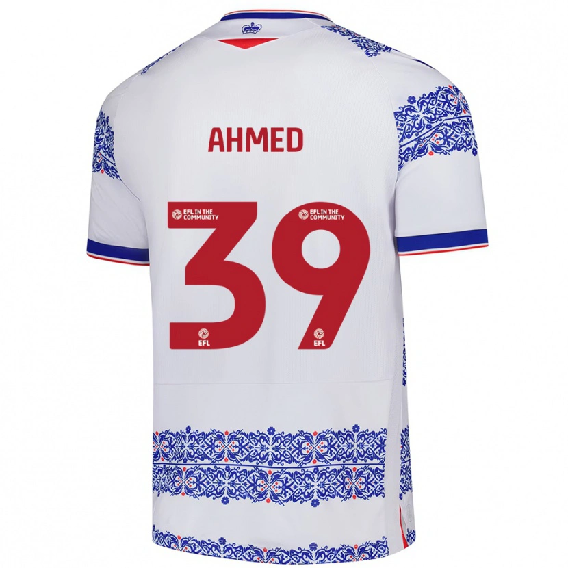 Danxen Barn Ashqar Ahmed #39 Vit Blå Hemmatröja Matchtröjor 2025/26 Tröjor T-Tröja