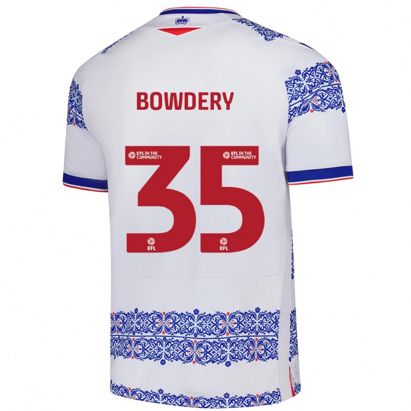 Danxen Barn Carter Bowdery #35 Vit Blå Hemmatröja Matchtröjor 2025/26 Tröjor T-Tröja