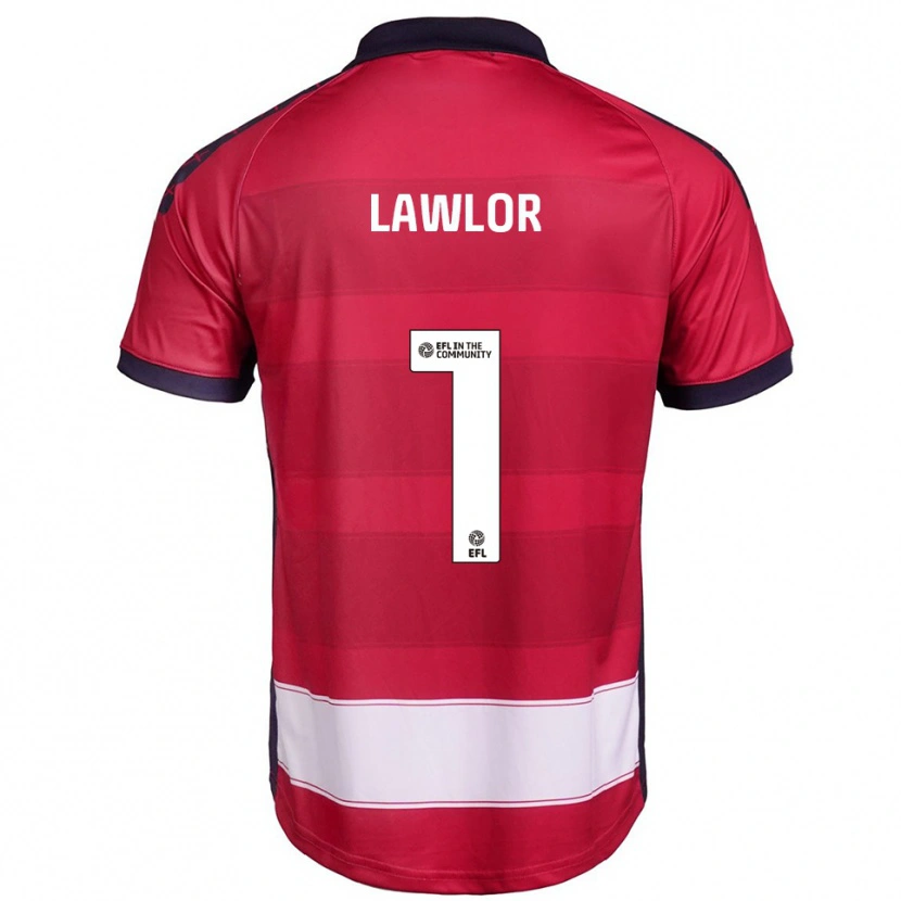 Danxen Barn Ian Lawlor #1 Röd Vit Hemmatröja Matchtröjor 2025/26 Tröjor T-Tröja