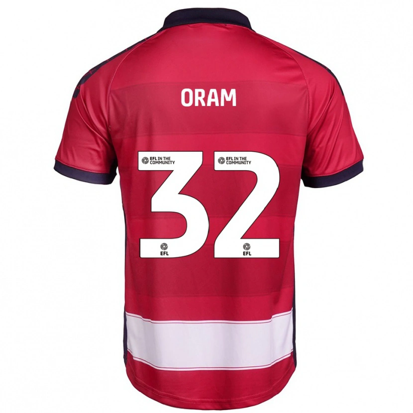Danxen Barn Jake Oram #32 Röd Vit Hemmatröja Matchtröjor 2025/26 Tröjor T-Tröja
