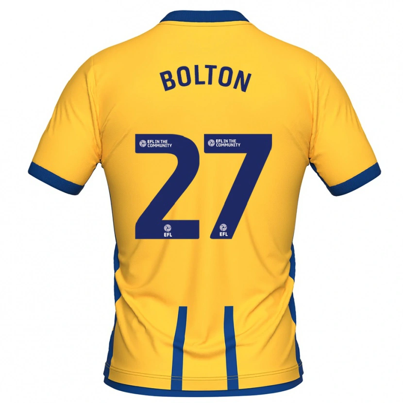 Danxen Barn Luke Bolton #27 Gul Blå Hemmatröja Matchtröjor 2025/26 Tröjor T-Tröja