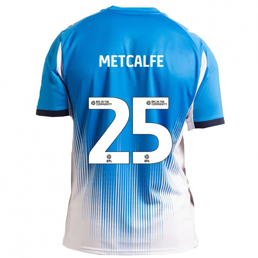 Danxen Barn Max Metcalfe #25 Blå Vit Hemmatröja Matchtröjor 2025/26 Tröjor T-Tröja