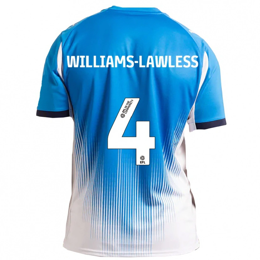 Danxen Barn John Williams-Lawless #4 Blå Vit Hemmatröja Matchtröjor 2025/26 Tröjor T-Tröja