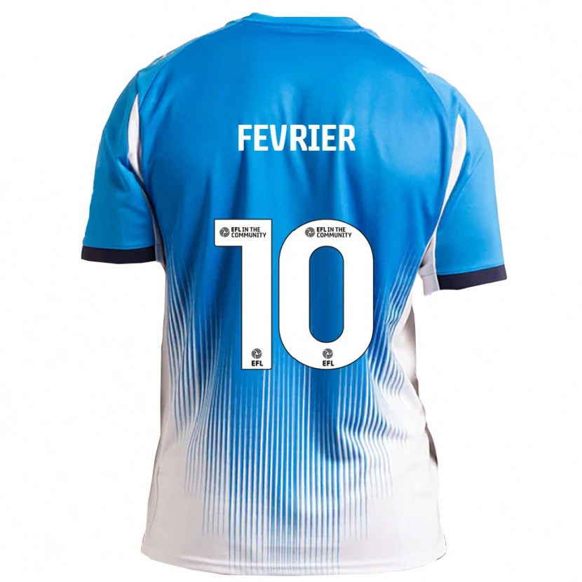 Danxen Barn Jayden Fevrier #10 Blå Vit Hemmatröja Matchtröjor 2025/26 Tröjor T-Tröja