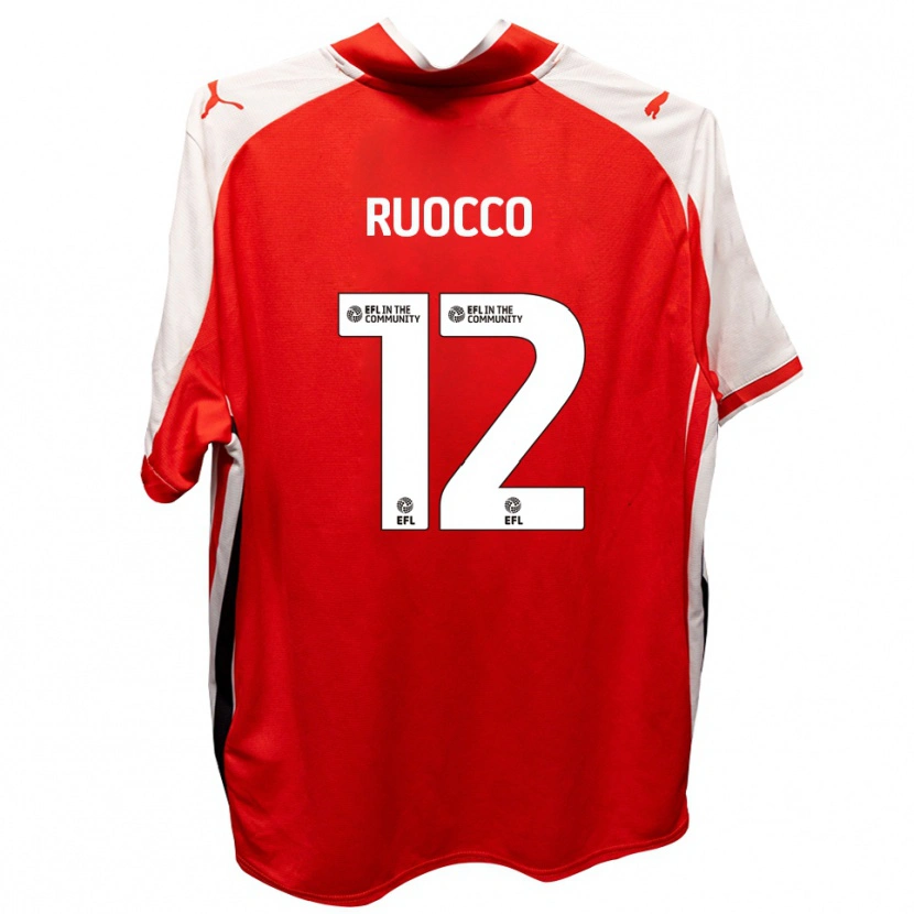 Danxen Barn Alessio Ruocco #12 Röd Vit Hemmatröja Matchtröjor 2025/26 Tröjor T-Tröja