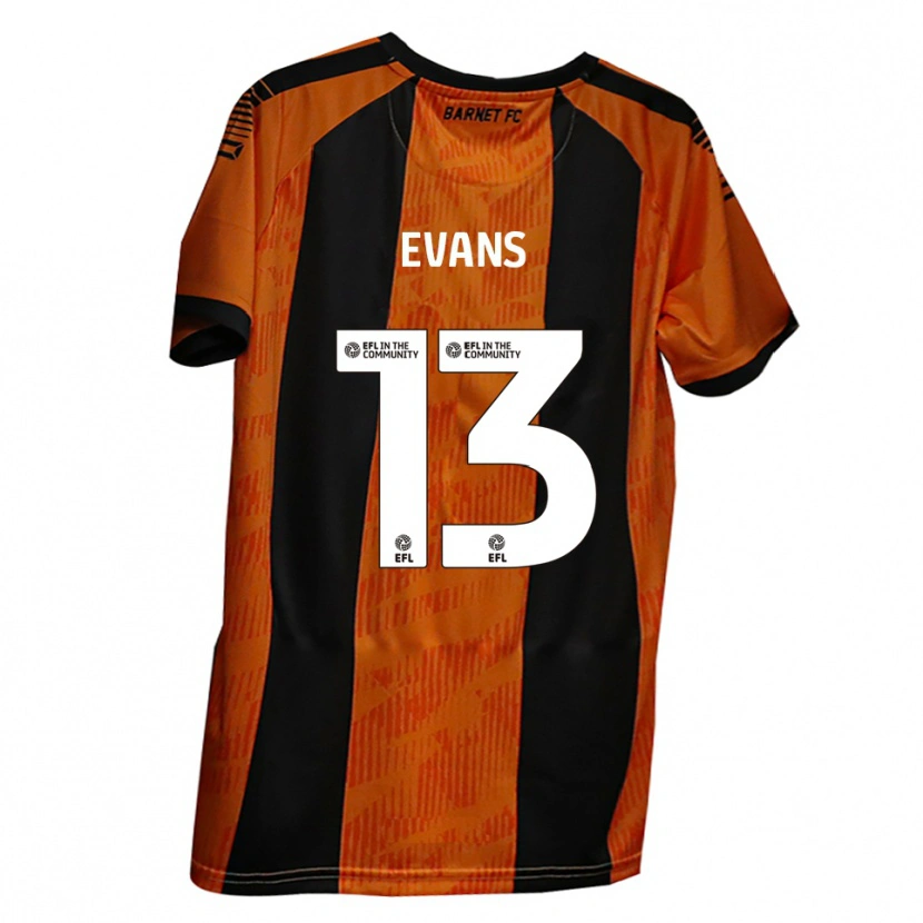 Danxen Barn Owen Evans #13 Orange Svart Hemmatröja Matchtröjor 2025/26 Tröjor T-Tröja