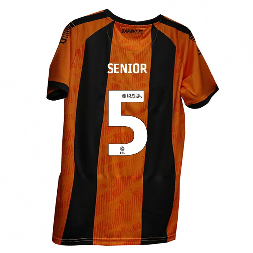 Danxen Barn Adam Senior #5 Orange Svart Hemmatröja Matchtröjor 2025/26 Tröjor T-Tröja