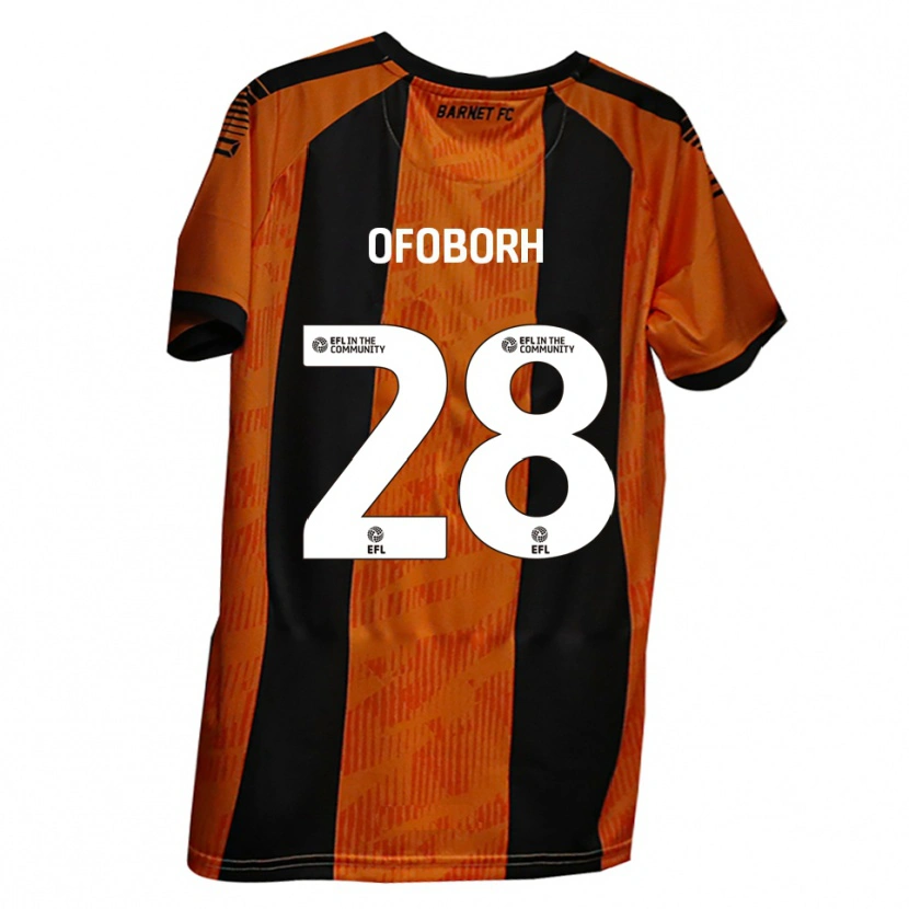Danxen Barn Nnamdi Ofoborh #28 Orange Svart Hemmatröja Matchtröjor 2025/26 Tröjor T-Tröja