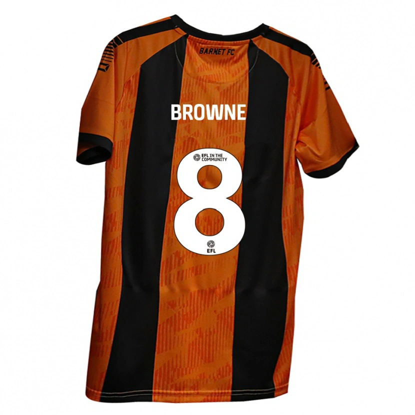 Danxen Barn Rhys Browne #8 Orange Svart Hemmatröja Matchtröjor 2025/26 Tröjor T-Tröja