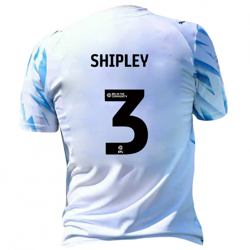 Danxen Barn Lewis Shipley #3 Vit Himmelsblå Hemmatröja Matchtröjor 2025/26 Tröjor T-Tröja