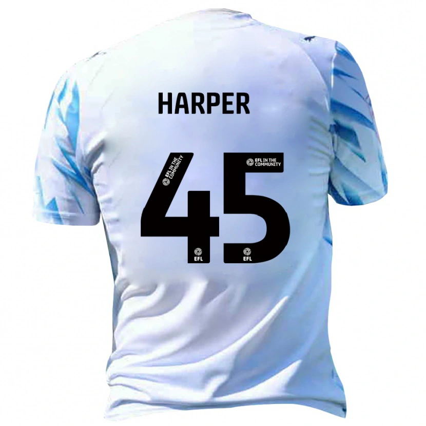 Danxen Barn Rekeem Harper #45 Vit Himmelsblå Hemmatröja Matchtröjor 2025/26 Tröjor T-Tröja