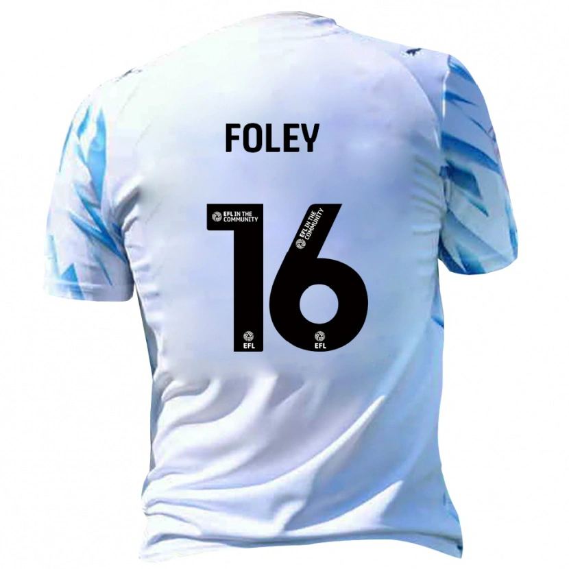 Danxen Barn Sam Foley #16 Vit Himmelsblå Hemmatröja Matchtröjor 2025/26 Tröjor T-Tröja