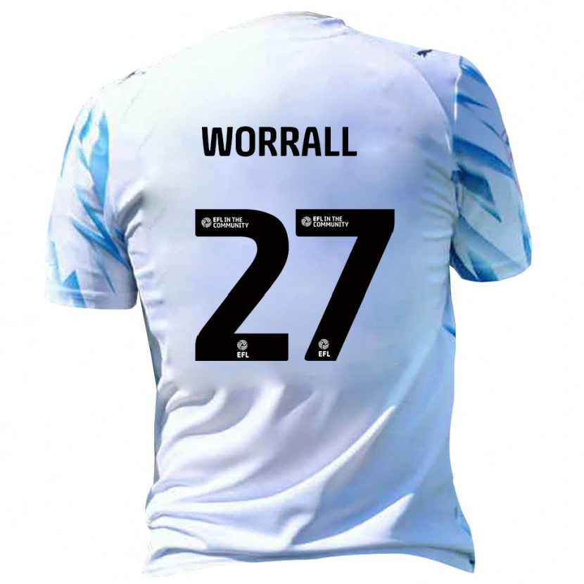 Danxen Barn David Worrall #27 Vit Himmelsblå Hemmatröja Matchtröjor 2025/26 Tröjor T-Tröja