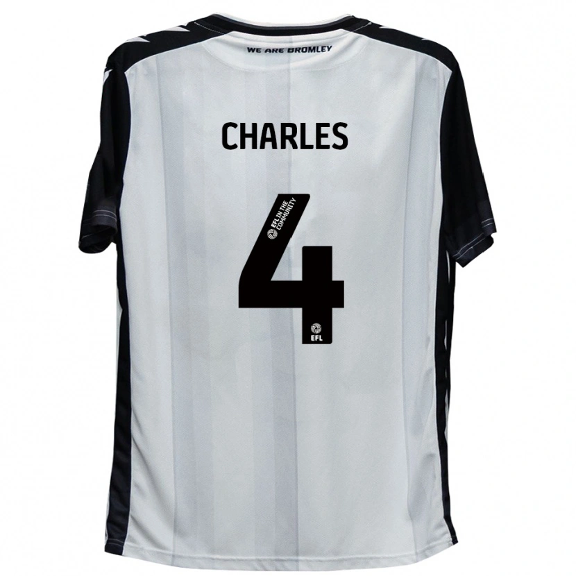 Danxen Barn Ashley Charles #4 Vit Svart Hemmatröja Matchtröjor 2025/26 Tröjor T-Tröja