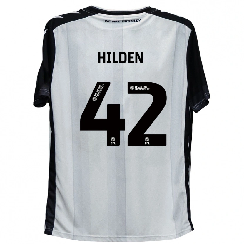 Danxen Barn Alfie Hilden #42 Vit Svart Hemmatröja Matchtröjor 2025/26 Tröjor T-Tröja