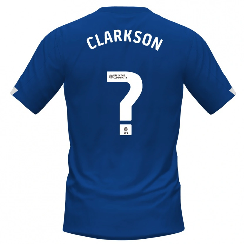 Danxen Barn Megan Clarkson #0 Blå Vit Hemmatröja Matchtröjor 2025/26 Tröjor T-Tröja