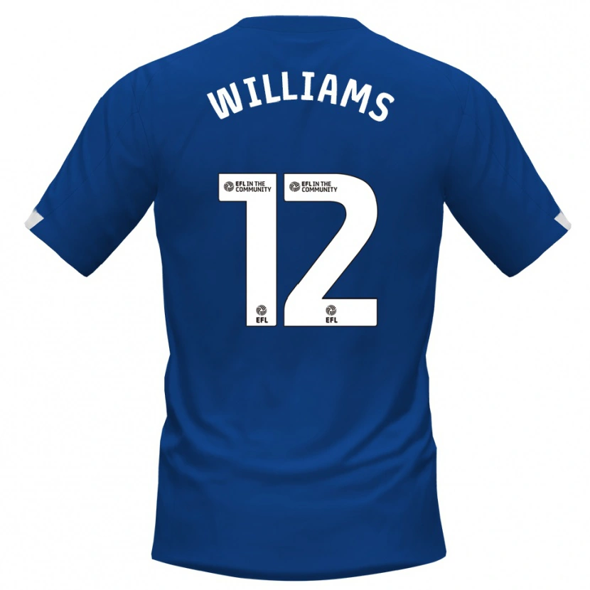 Danxen Barn Tyrone Williams #12 Blå Vit Hemmatröja Matchtröjor 2025/26 Tröjor T-Tröja